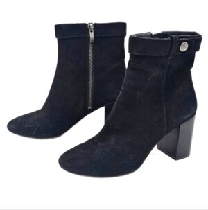 POUR LA VICTOIRE Adele Suede Cut Off Bootie Black Size 8